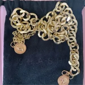 SHASHI Classic Coin Belt Gold Chain Shashi Classic Coin Belt In Gold | ModeSens main image 2